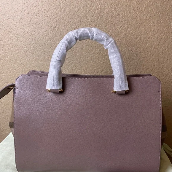 Burberry Banwell Tote rose gold Leather Shoulder Bag New